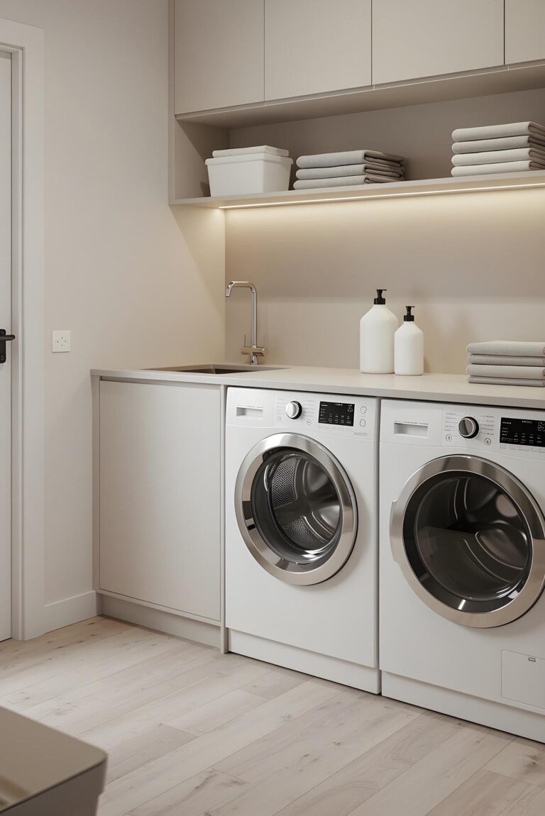 modern-laundry-room-with-white-appliances-storage
